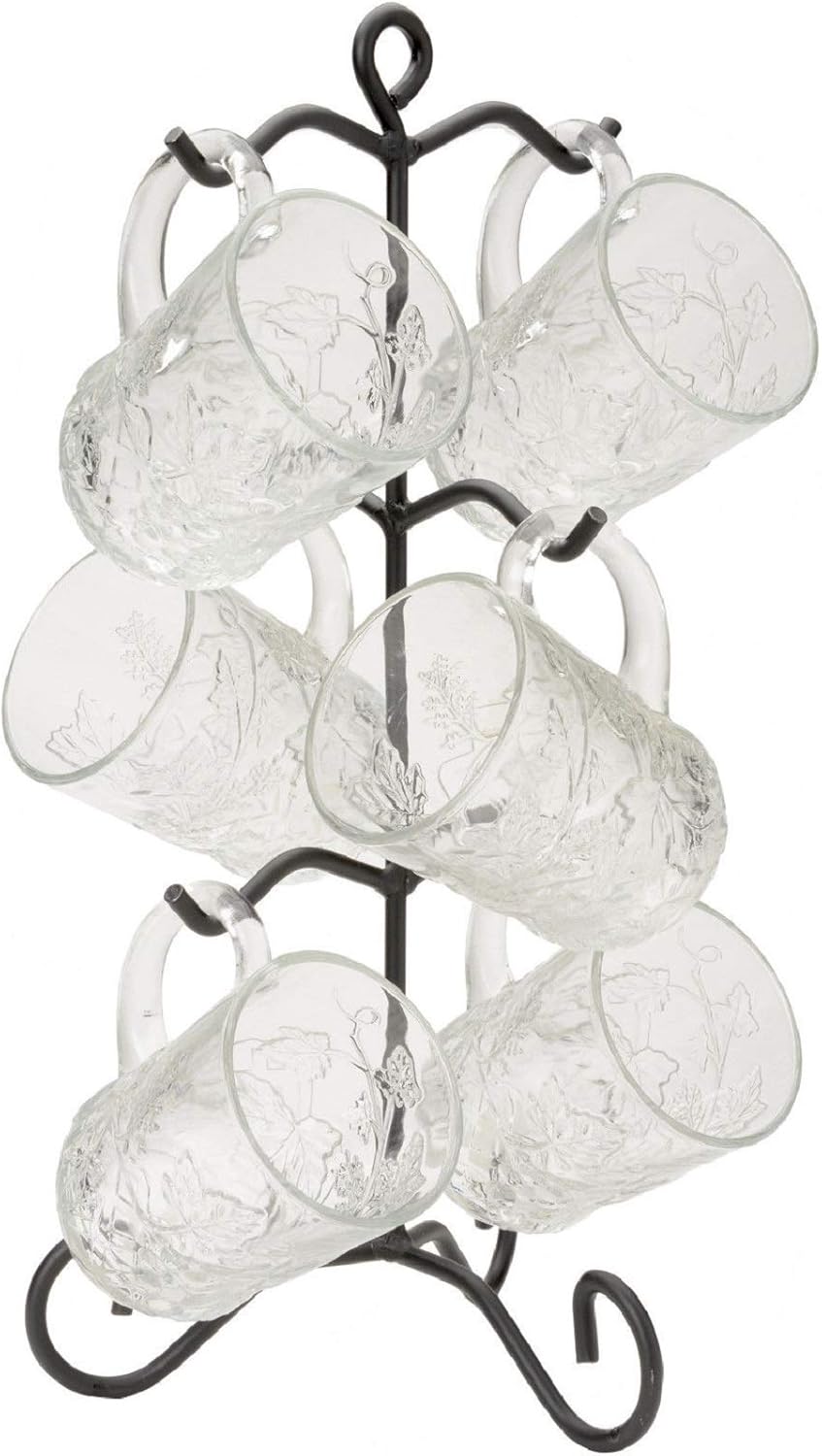 Wrought Iron Mug Tree Fits 6 Mugs Comfortably Hand Made