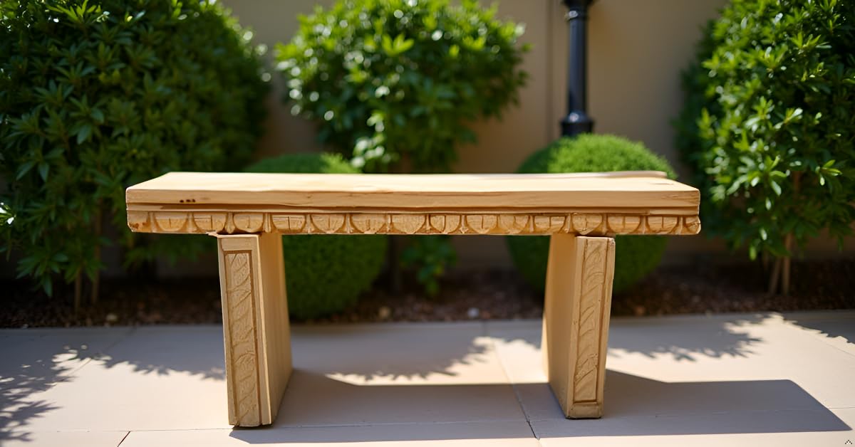 Jaisalmer Golden Stone Garden Bench, Handcrafted by Artisans, Heavy-Duty Garden Seating 4 feet Outdoor Bench, Patio Seating for Front Porch Park Outside Furniture Decor,-image-36