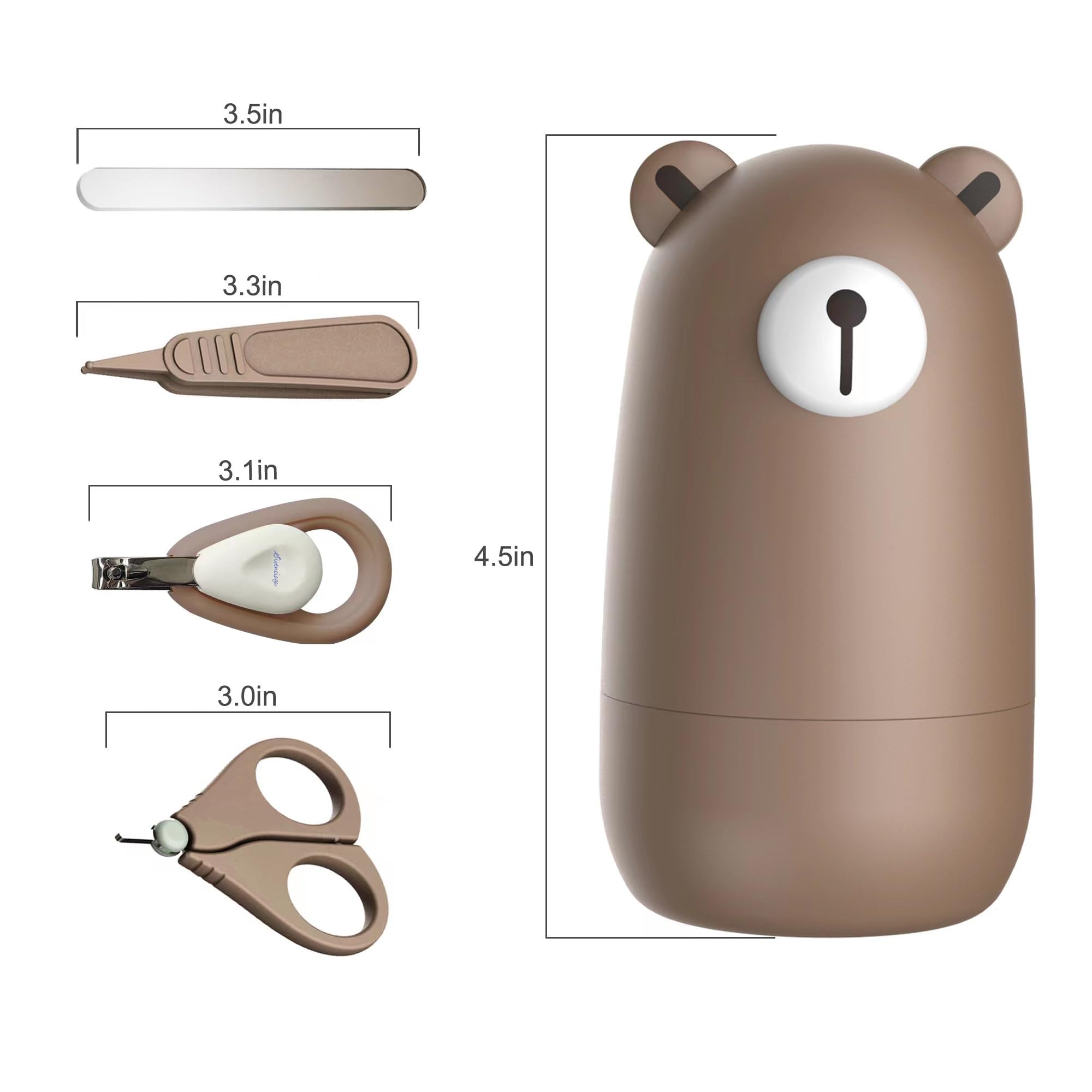 baby grooming gift set for new parents and kids, brown
