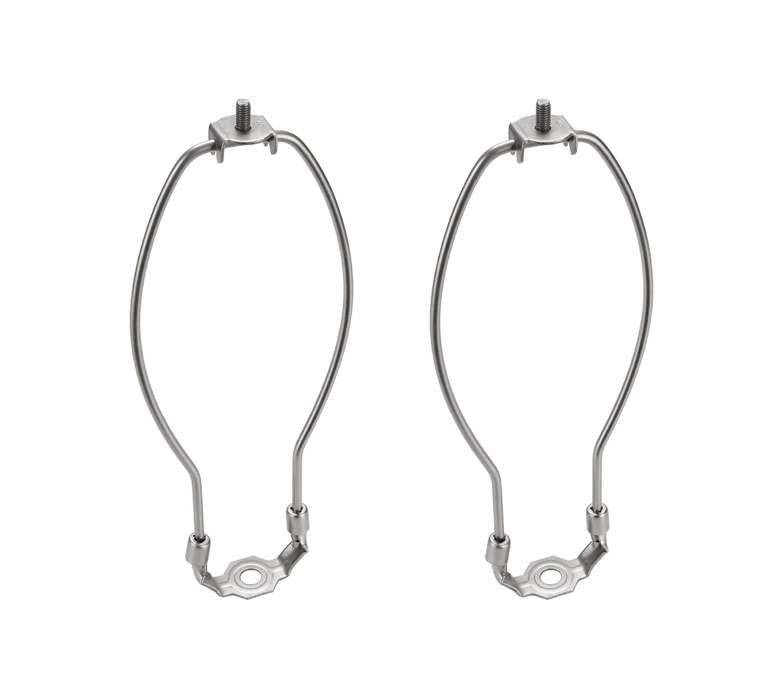 Aspen Creative 20002-22, 8 1/2" Lamp Harp with Saddle in Satin Nickel Finish, 2 Pack