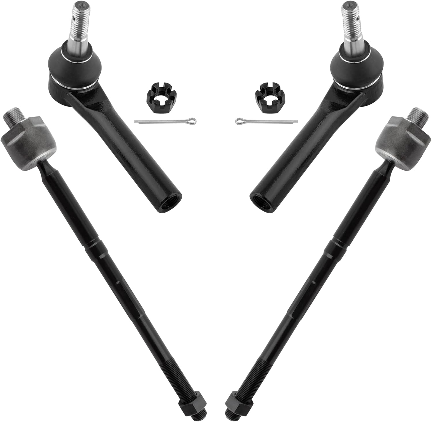 BOXI 4pcs Front Inner Outer Tie Rods Fit for Cadillac Escalade ESV 2015-2019/for Chevrolet Silverado 1500 Suburban 3500 HD Tahoe 2014-2019/for GMC Sierra 1500 Yukon XL 2014-2019 | ES800948 EV800938