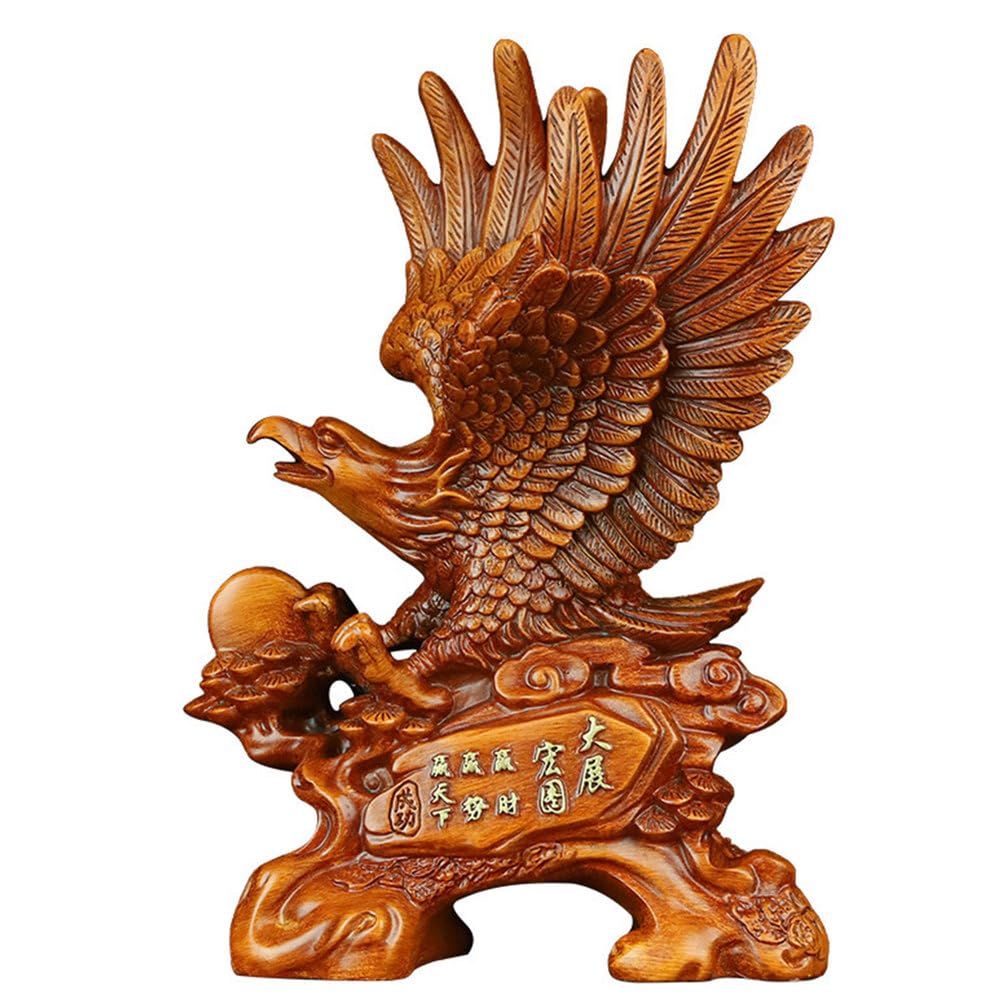 Zooeewly Eagle Ornament Statue for Office Home Decor, Eagle Resin Craft Sculpture Collection Figurines, Creative Housewarming Opening Gifts
