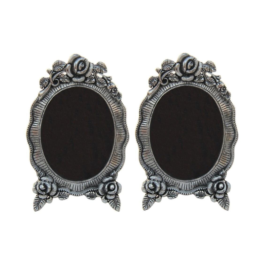 Handicrafts Paradise Photo Frame Pair Oval Shaped With Floral Motif In Metal 5.25 X 8 Inch (B074W672XN) Amazon Price History, Amazon Price Tracker