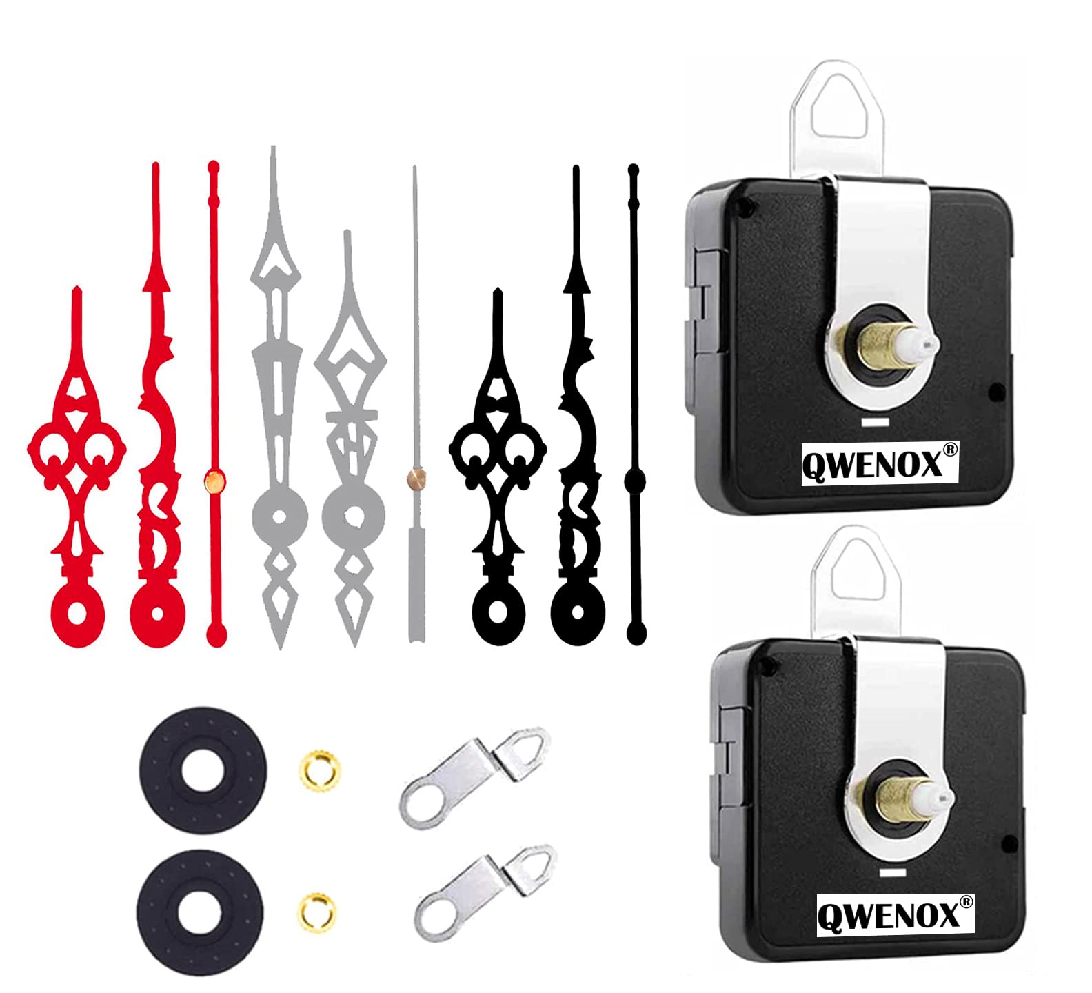 QWENOX® a Product of SONAM Quartz Combo of Sweep & Ticking Silent Movement Machine for Wall Clock Hand (2 Sets DIY) (Made in India 100%) (1 Maroon,Silver,Black) (B09YDK45DS) Amazon Price History, Amazon Price Tracker