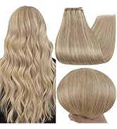 Fshine Tressen Echthaar Extensiones Weft 40cm 100 Gramm Farbe 16 Goldblondes Hervorgehoben 22 Hel...