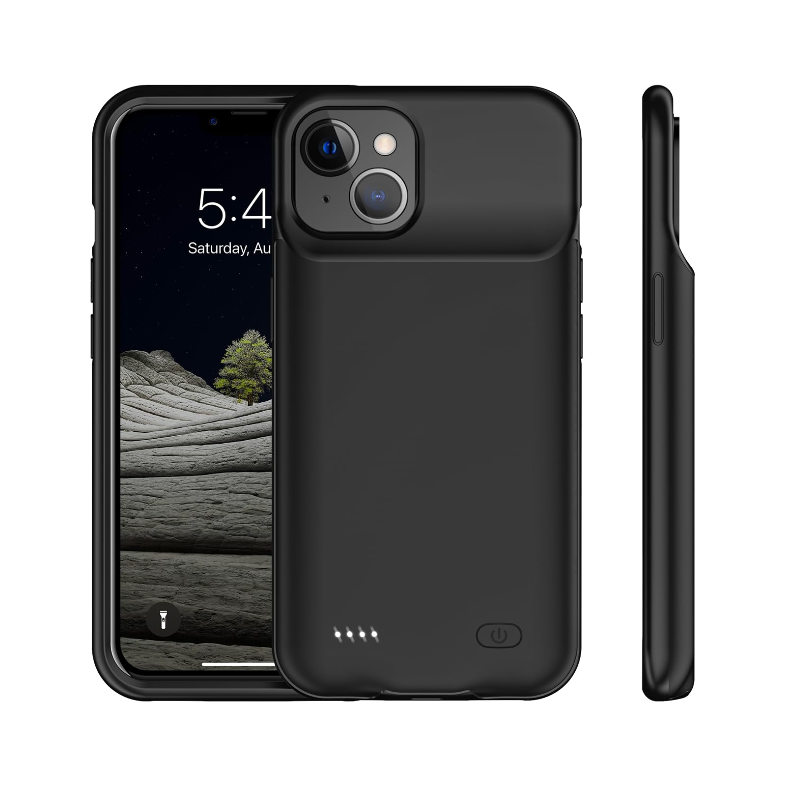 Coque de Batterie pour iPhone 15, 10000 mAh - Charge Portable Fine et Rechargeable 6,1" (Blanc)