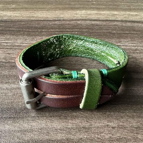Image of Punk Rock Retro Adjustable Belt Buckle Wristband Split Design Pu Leather Cuff Bracelet