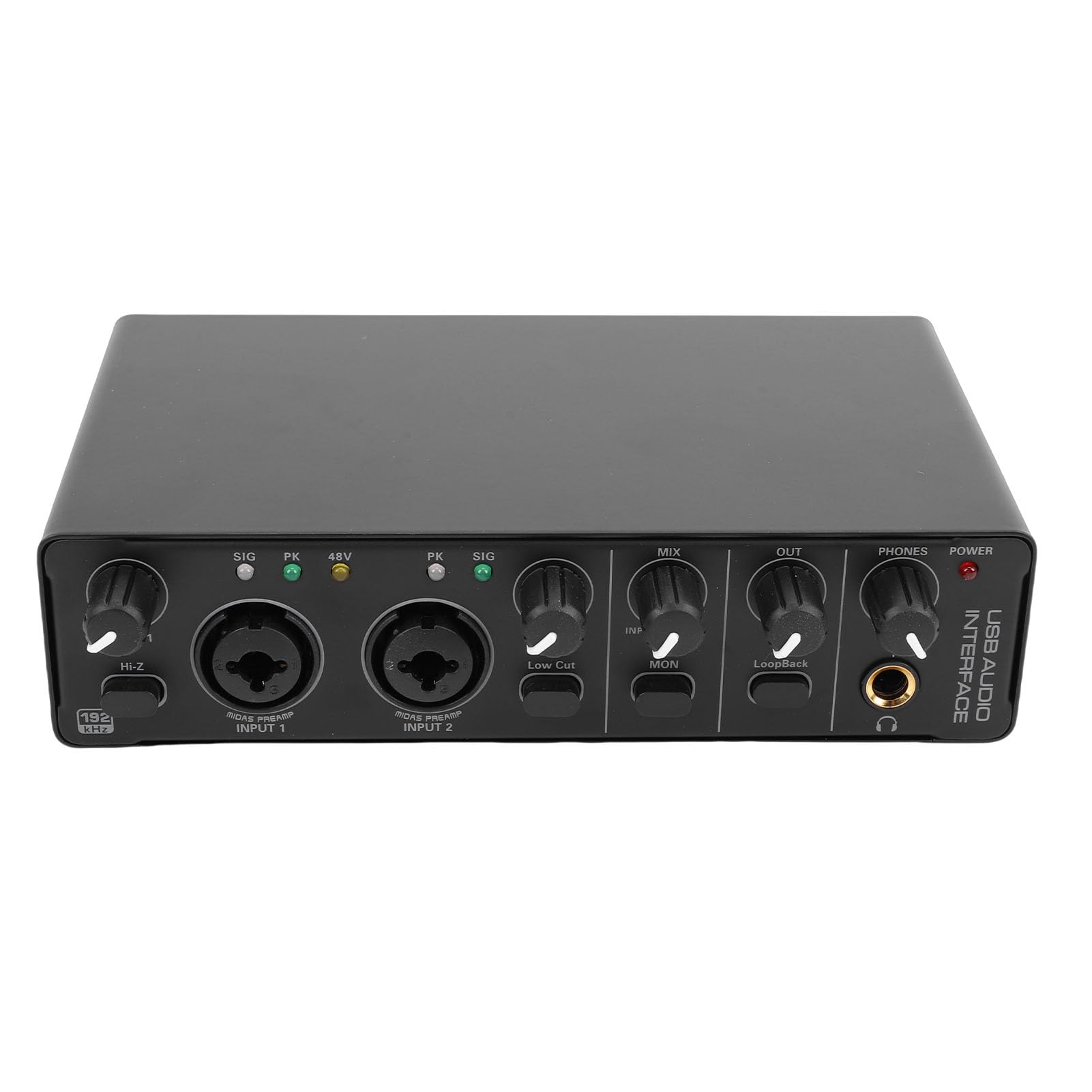 Fockety Interfaccia Audio USB per Chitarristi, Cantanti, Produttori di Podcast per Registrare e Riprodurre Software di Registrazione in Studio, Tutorial Musicali, Campioni Sonori, (BLACK)