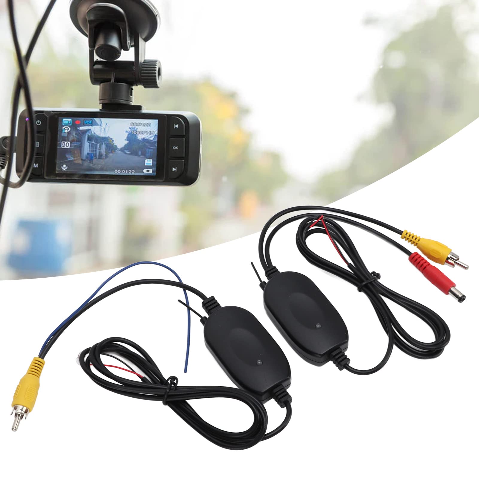 Transmisor Inalámbrico de Cámara de Respaldo, Transmisor de Video CMOS de 1/3 Color Inalámbrico y Receptor para la Cámara de Respaldo del Vehículo Cámara Delantera del Automóvil (con cable DVD)