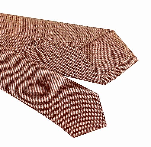 Image of Elfeves Men's Skinny Solid Color Tie Causal Cotton Linen Narrow Slim cut Necktie