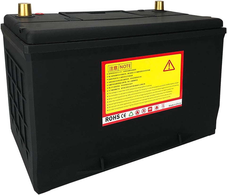 Car LiFePO4 Battery 12v 80Ah Automotive 1600CCA Lithium Iron Phosphate Battery Built-in BMS Protection Board Deep Cycle - Replaceable 95D31R Lead-Acid battery