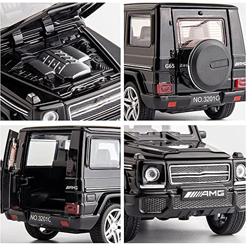 Image of 1:32 Scale AMG G65 Toy Car Die Cast Metal Toy Car for Kids with Light Sound Pull Back Openable Door