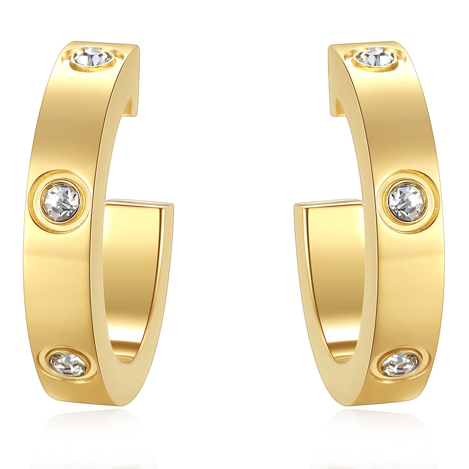 Love Earrings for Women Teen Girls Birthday Mothers Day Hoop Earrings Wedding Jewelry Present for Daughter Granddaughter Niece Friends Sister, Silver, Gold Available