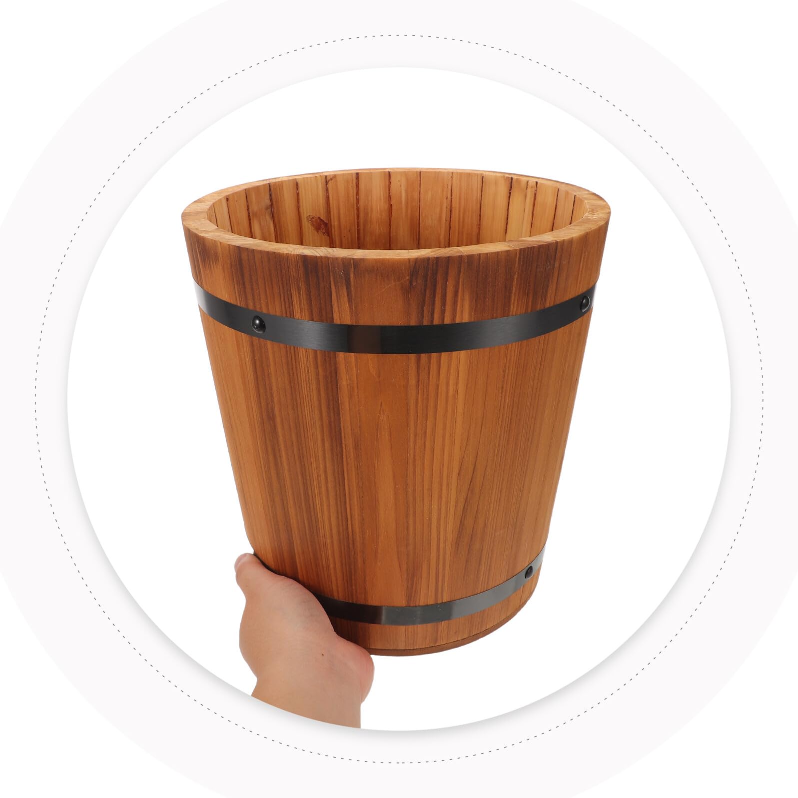DOITOOL Contenedor de Arroz de Madera Cubo de Arroz para Granos y Cereales Contenedor de Alimentos para Cocina Organizar