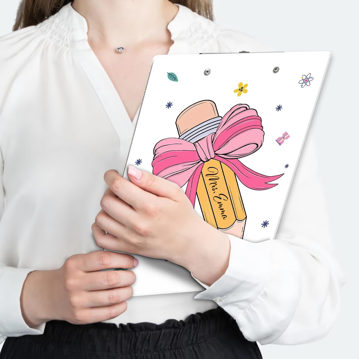 Custom Teacher Name Clipboard, Personalized Back to School Teacher Gifts, Custom Acrylic Clipboard with Teacher Name, Teacher Appreciation Gift (08)