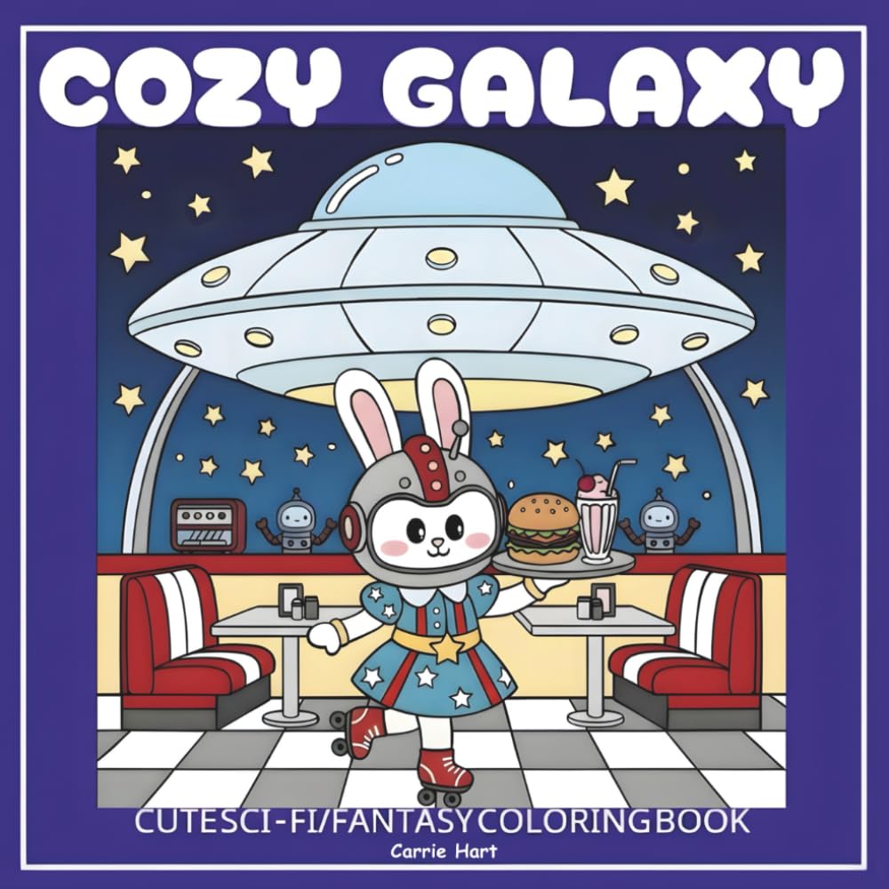 Cozy Galaxy: Cute Sci Fi/Fantasy Coloring Book for Adults and Kids Featuring Exciting, Fun, and Cozy Space Adventures and Charming Scenes with Happy ... Characters For Stress Relief and Relaxation