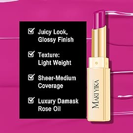 MAKI YIKA Moisture Purple Lipstick for Women Hydrate Lip Gloss for Dry Cracked Lips Weightless Glossy Lip Color Juicy Finish,MA068 Rose Love
