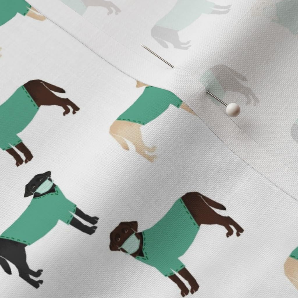 Spoonflower Fabric - Labrador Scrubs Nurse White Doctor Medical Lab Dentist Printed on Petal Signature Cotton Fabric by The Yard - Sewing Quilting Apparel Crafts Decor