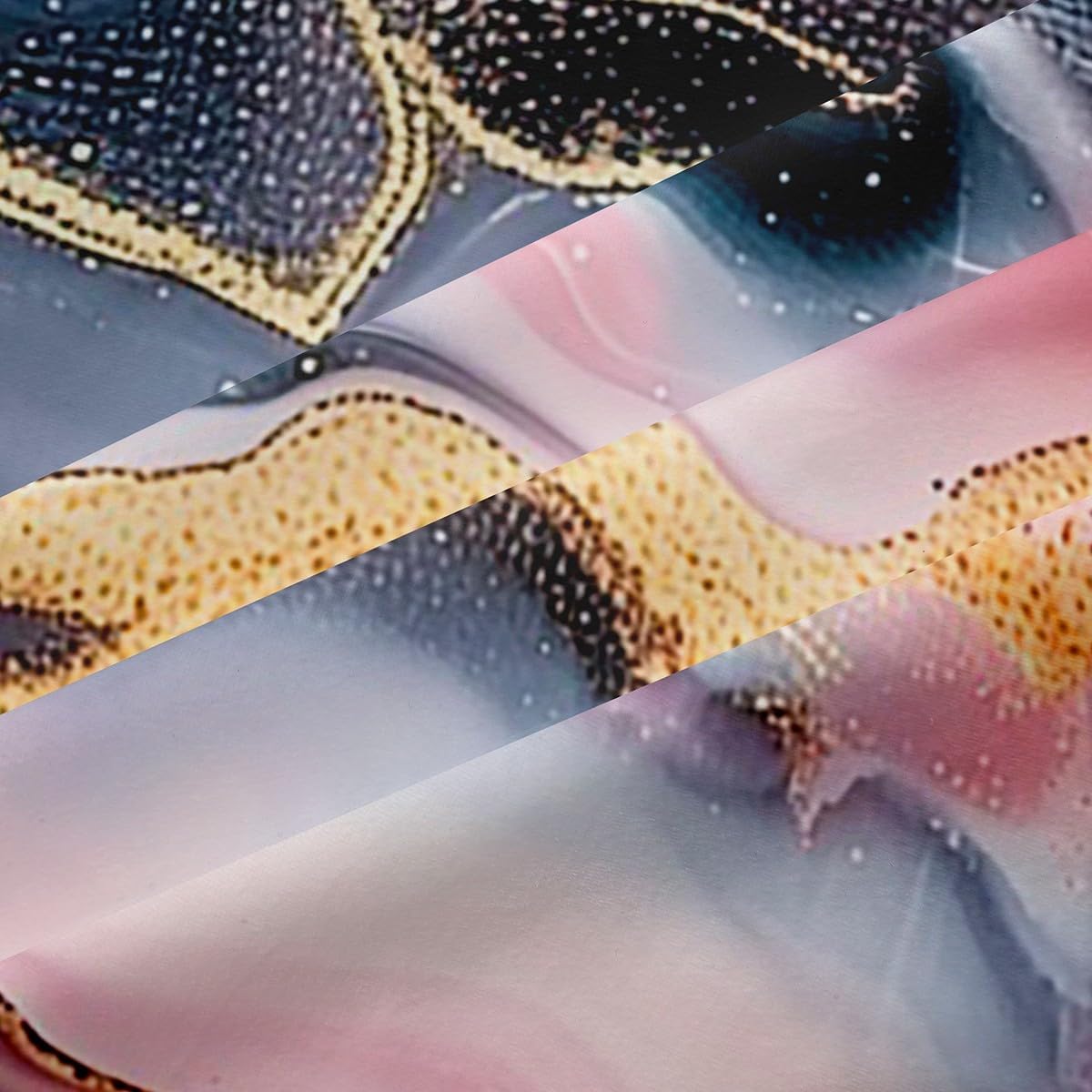 Feelyou Pink Blue Marble Print Curtains for Bedroom Living Room Blackout Shades Marble Texture Room Darkening Curtain Modern Art Window Treatments, 2 Panels 52 x 84 Inch Decor