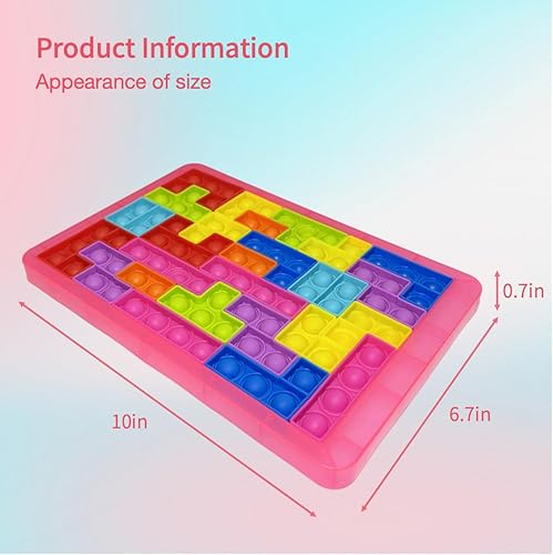 Miniatura 8 de Hapencen Juego de rompecabezas Pop It Fidget Jigsaw Toys, Push Bubble Silicone Sensory Fidget Toys Juguetes para padres e hijos, bloquea la ansiedad