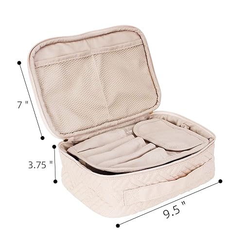 Miniatura 4 de WEIBIN Bolsa de maquillaje de viaje, neceser, organizador de cosméticos con separadores ajustables y soporte para brochas para bolso, estuche de