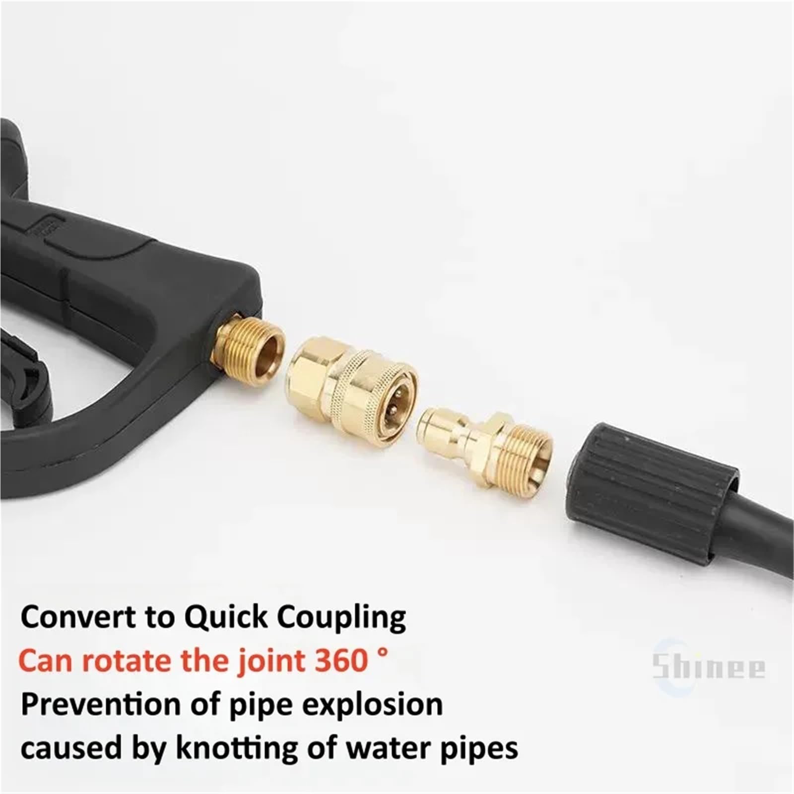 1PCS Copper 1/4" High Pressure Quick Connector Car Washer Water Hydraulic Couplers Couplings For Garden Irrigation(Female-M(Brass),M22)