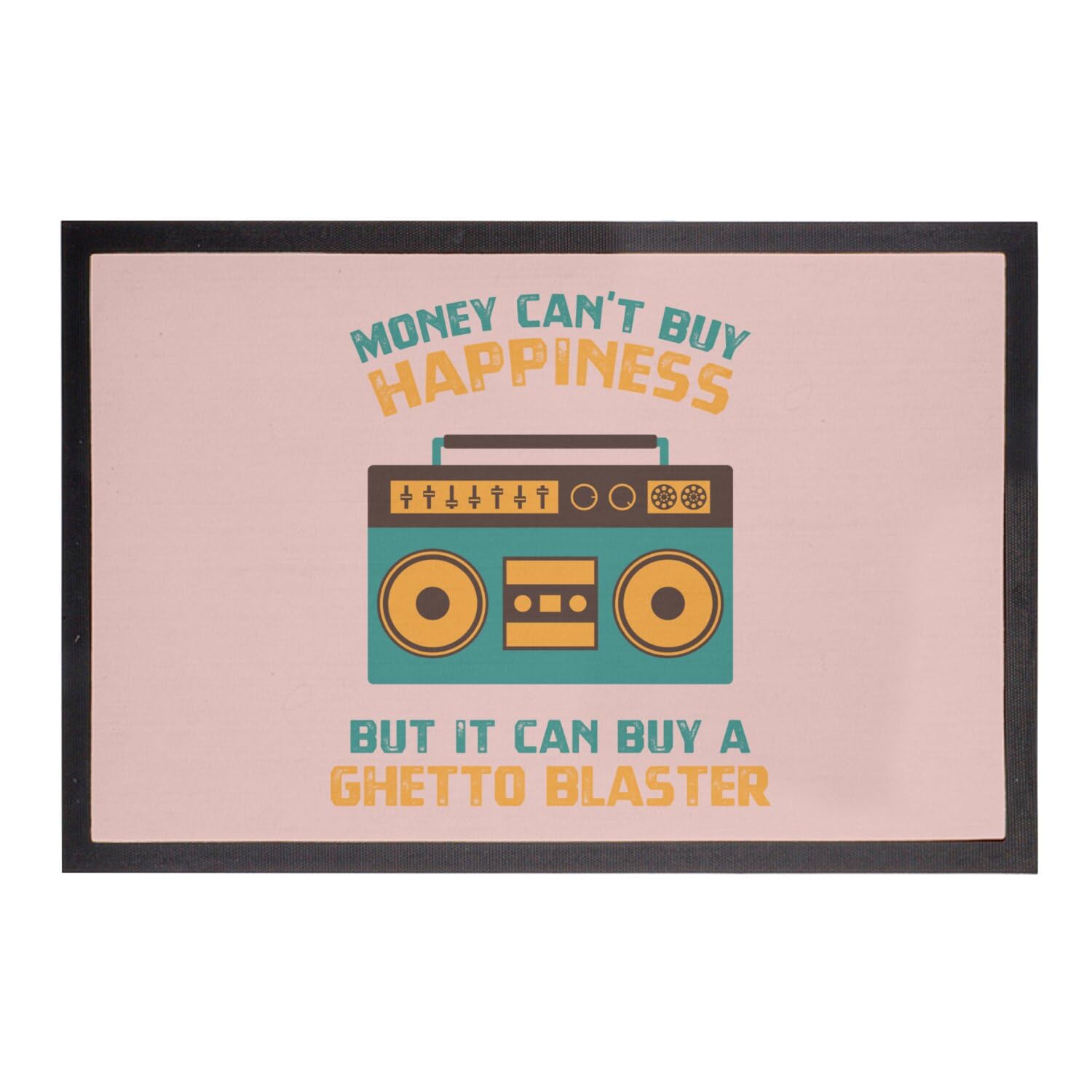 Paillasson rose Ghetto Blaster 75x50cm tapis d'entrée musique