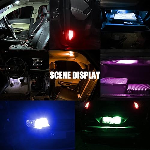 Miniatura 6 de BELOMI 30 bombillas LED de 6000 K, impermeables, 194 cuñas, COB LED W5W, bombillas interiores sin errores, accesorios de automóvil, luz de guantera,