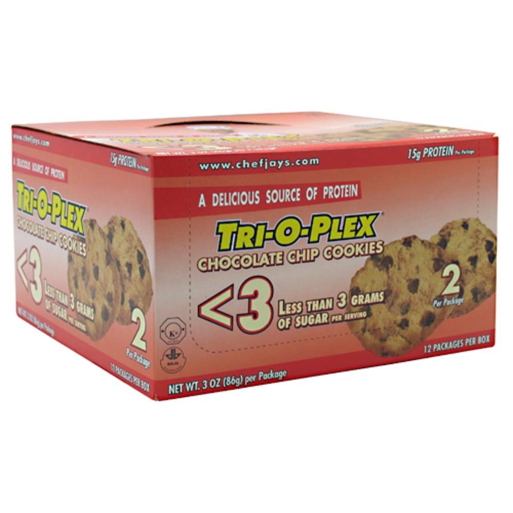 Tri-O-Plex Low Sugar Cookie, Chocolate Chip, 12 Count Package