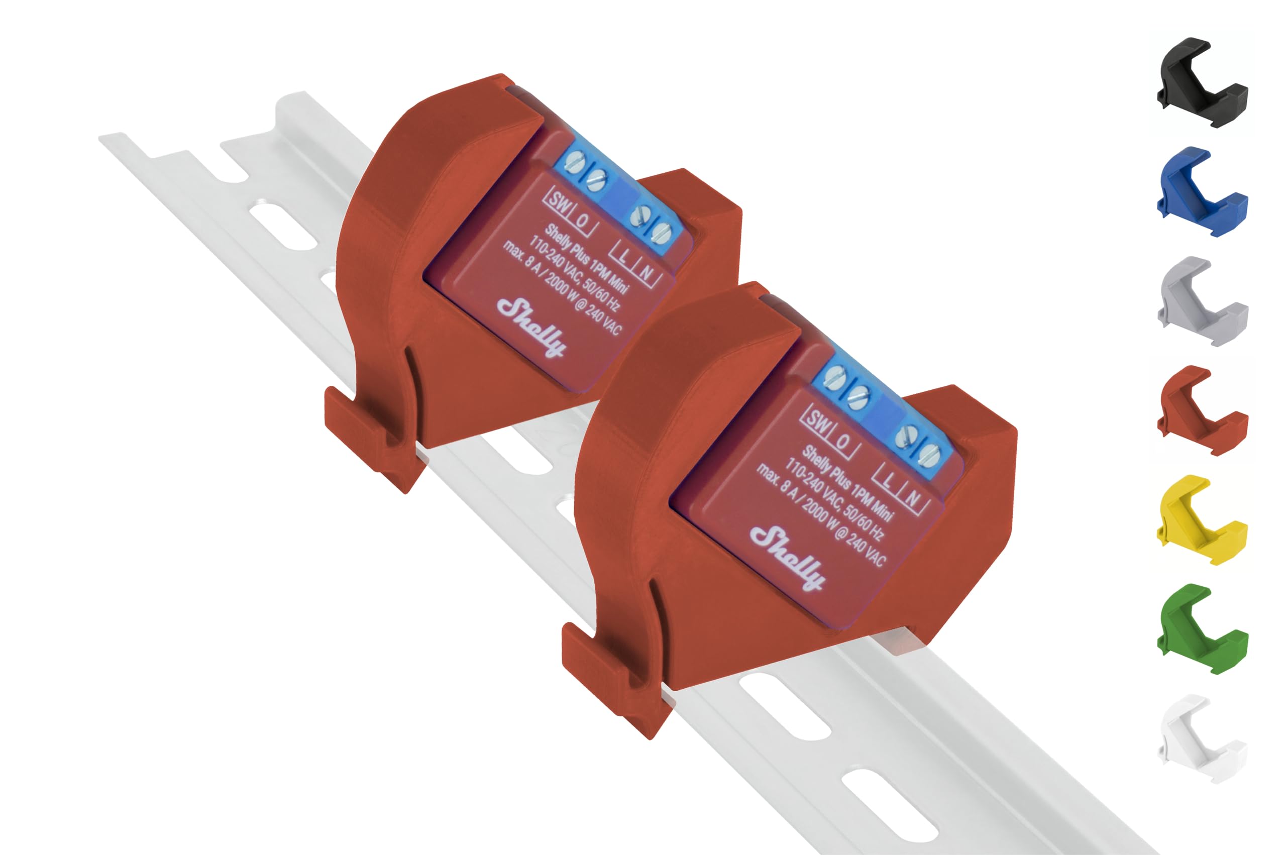Lot De 2 Supports Rail DIN 35 Mm Pour Shelly Plus Mini – Bleu, Impression 3D PETG Allemagne