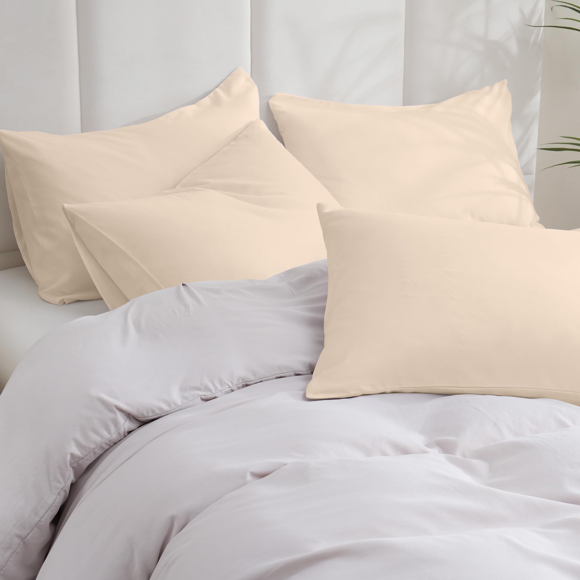 ZPECC 12-Pack Standard Pillowcases - Soft Microfiber With Envelope Closure, Cream Yellow
