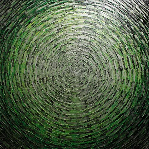 Tableau contemporain sur toile 60x60 art mural abstrait vert