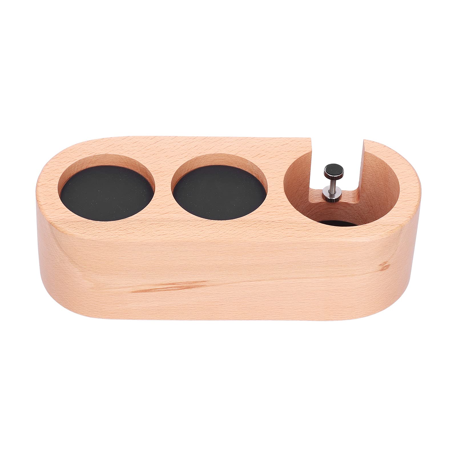 Soporte De Portafiltro De Café De 3 Orificios, Soporte De Tamper De Filtro De Café De Madera, Estación De Soporte De Tapete De Tamper De Madera Estación De Apisonamiento De Café Espresso Con Tapete An