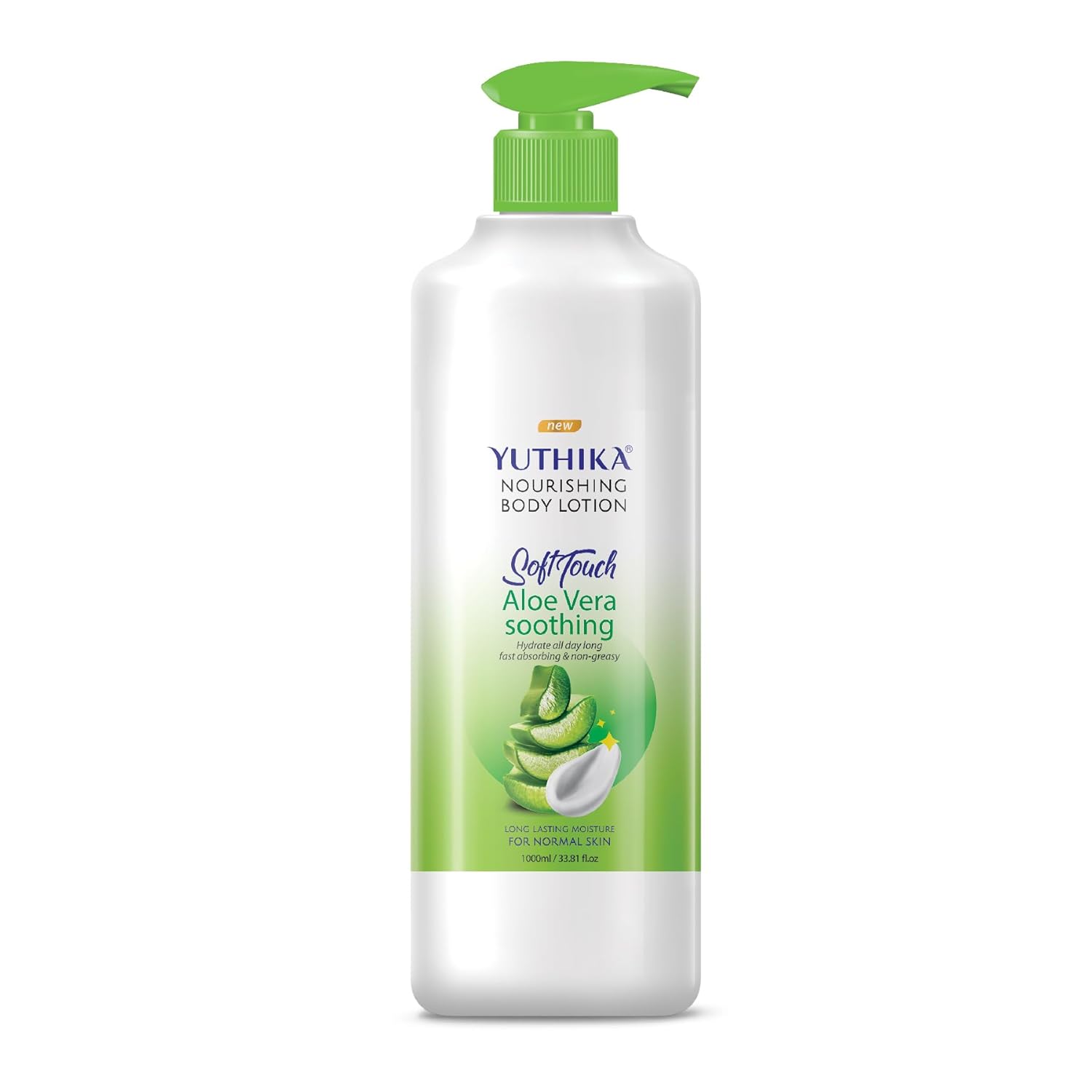 Yuthika Aloe Vera Soft Touch Nourishing Body Lotion – 1000 ml | Hydrating & Fast Absorbing, Non-Greasy Formula for Normal Skin Yuthika Aloe Vera Soft Touch Nourishing Body Lotion – 1000 ml | Hydrating & Fast Absorbing, Non-Greasy Formula for Normal Skin