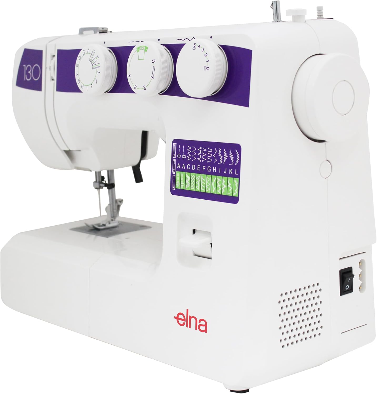 Elna eXplore 130 Mechanical Sewing Machine; 23 Built-in Utility, Stretch, and Decorative Stitches in a lightweight 13 lbs portable machine