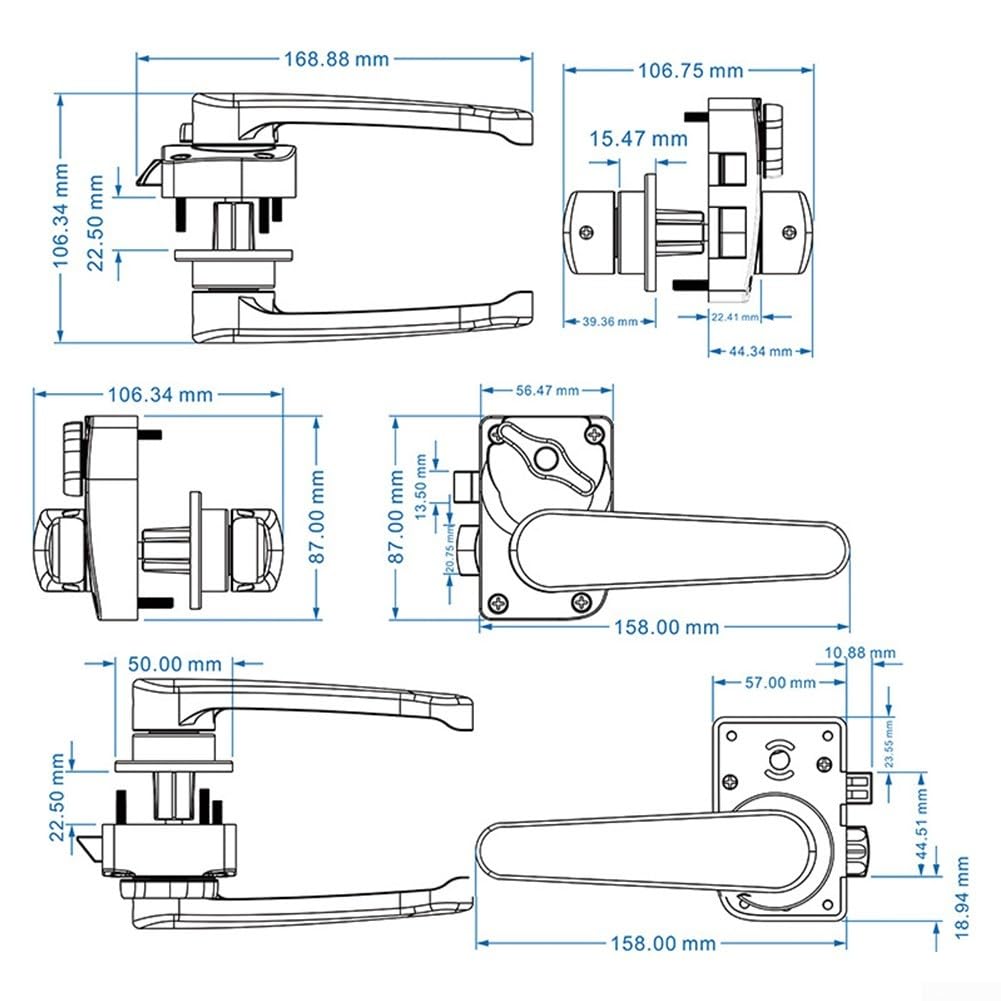 Serratura per porta WC camper bagno serratura per camper, yacht robusta struttura in metallo, elegante e affidabile