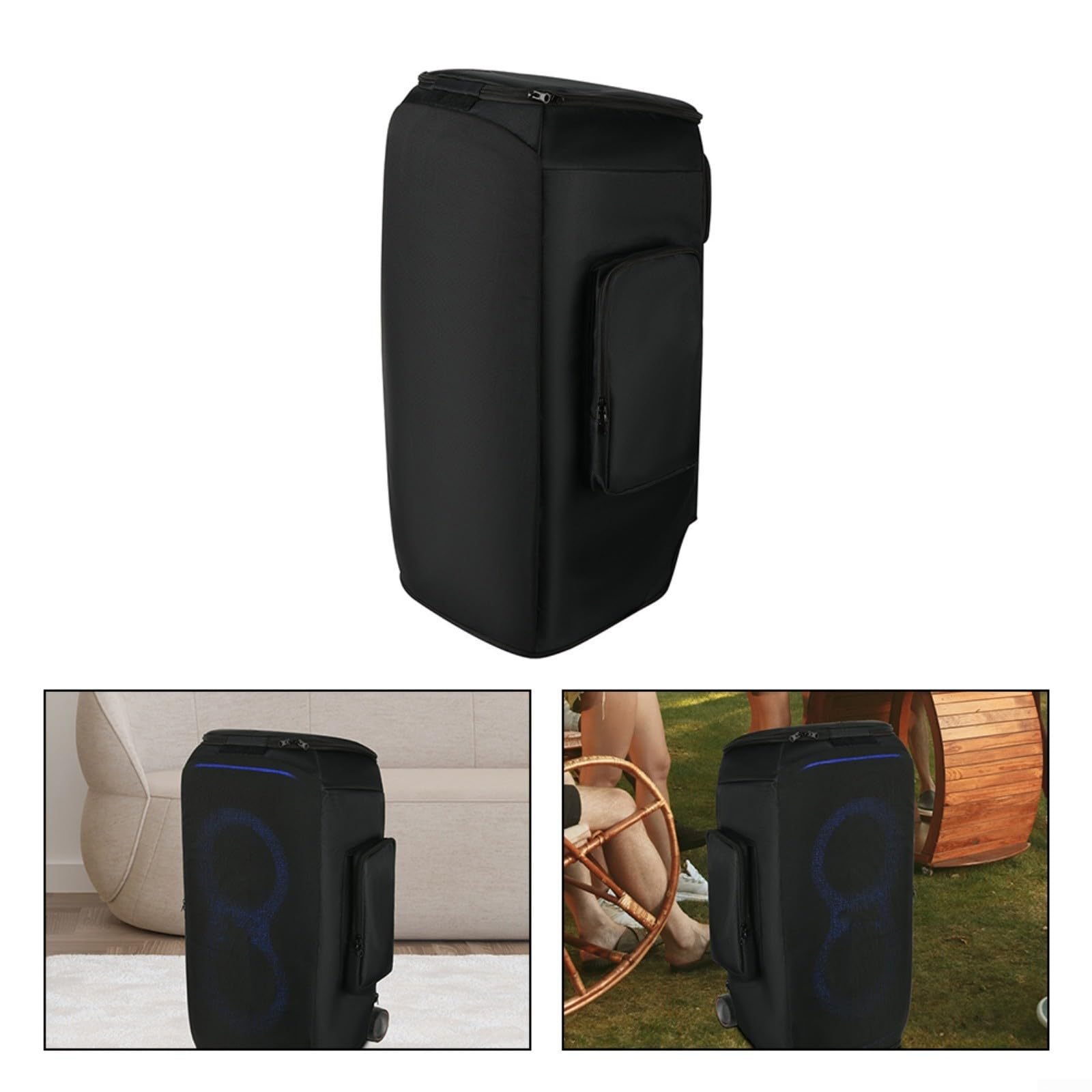 Für JBL PARTYBOX-STAGE 320 Staubschutz, wasserdichte Outdoor-Reise-Lautsprechertasche, 600D Nylon-Schutzhülle, schwarze Tragetasche für tragbares Audiosystem, 33 x 27,5 x 66 cm