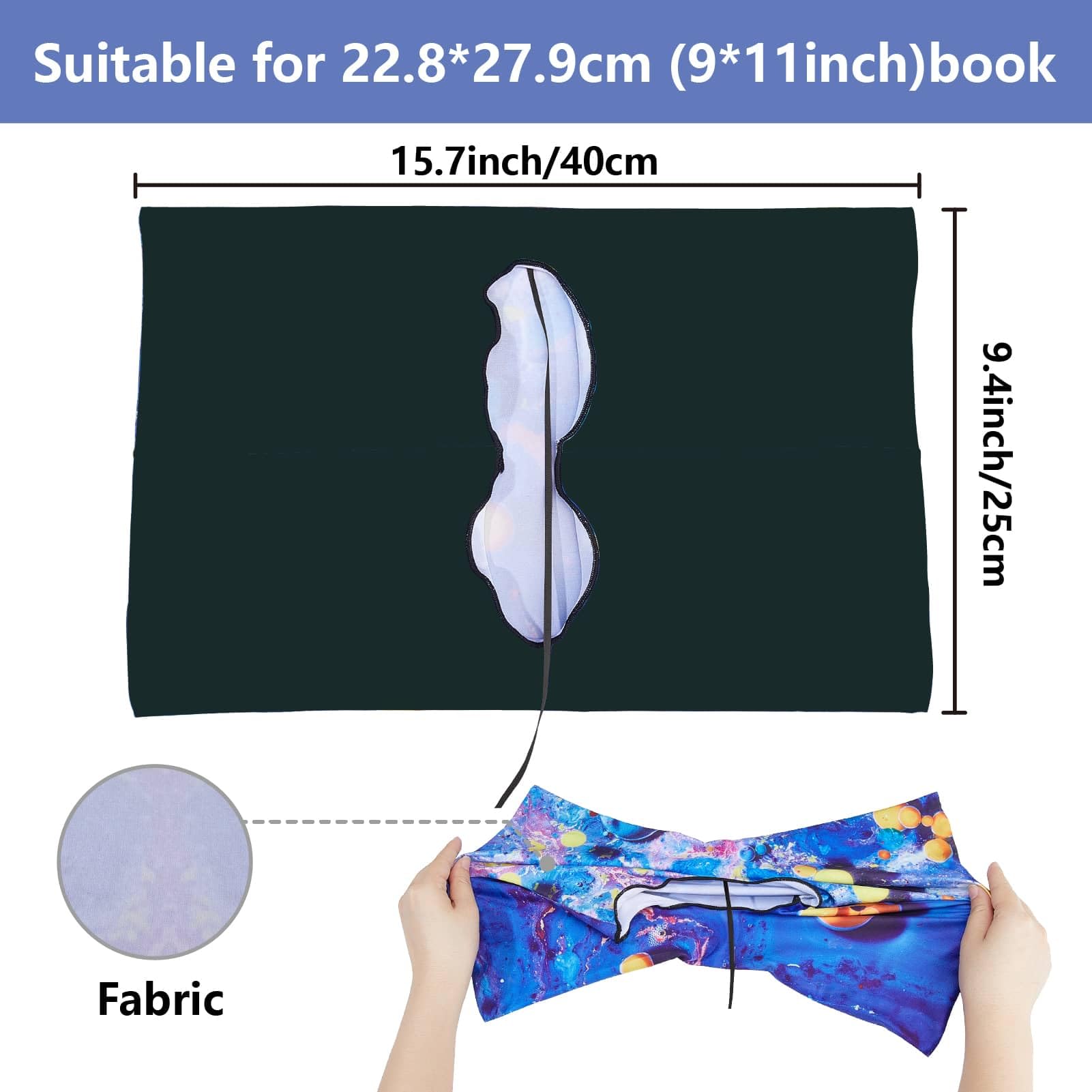 CRASPIRE Leaf Stretchable Book Cover Plant Blackish Green Washable Reusable Large Nylon Book Sleeve Book Protector Elastic Notebook Wraps for Hardcover Books Textbook Gift - Image 2