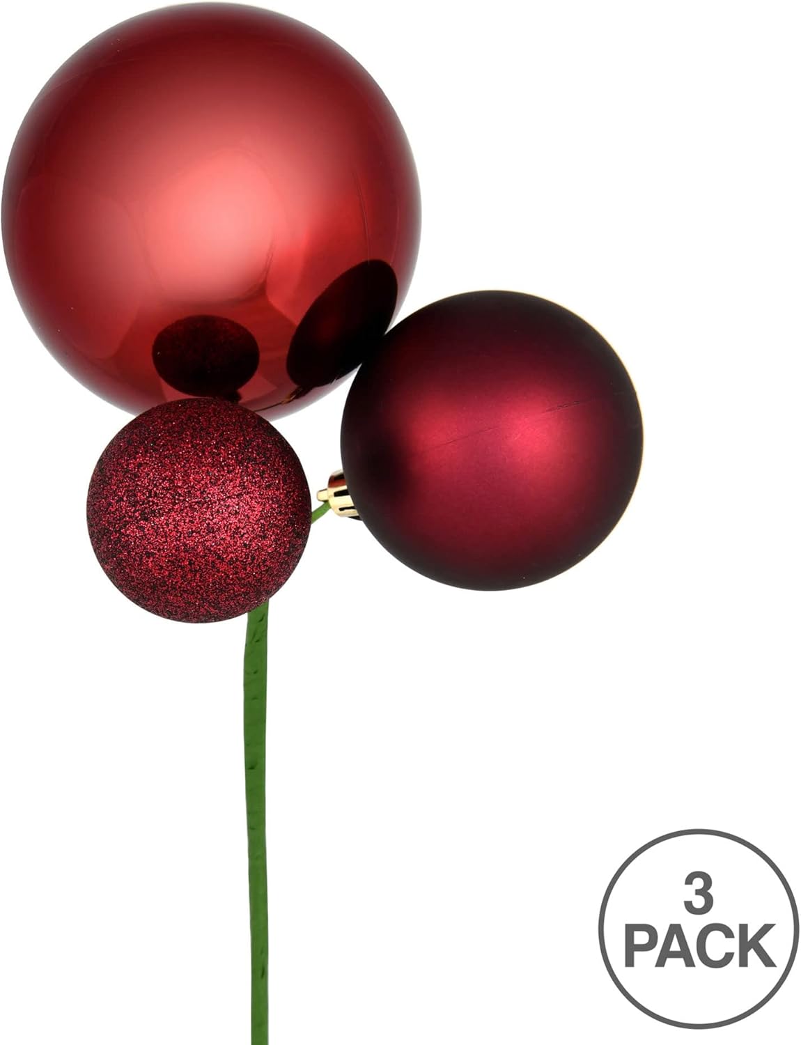 Vickerman 18" Mocha Ball Ornament Christmas Pick - 4 per Set - Festive Christmas Ornaments - Unique Red Ornaments for Christmas - Holiday Ornaments - Holiday Ornaments