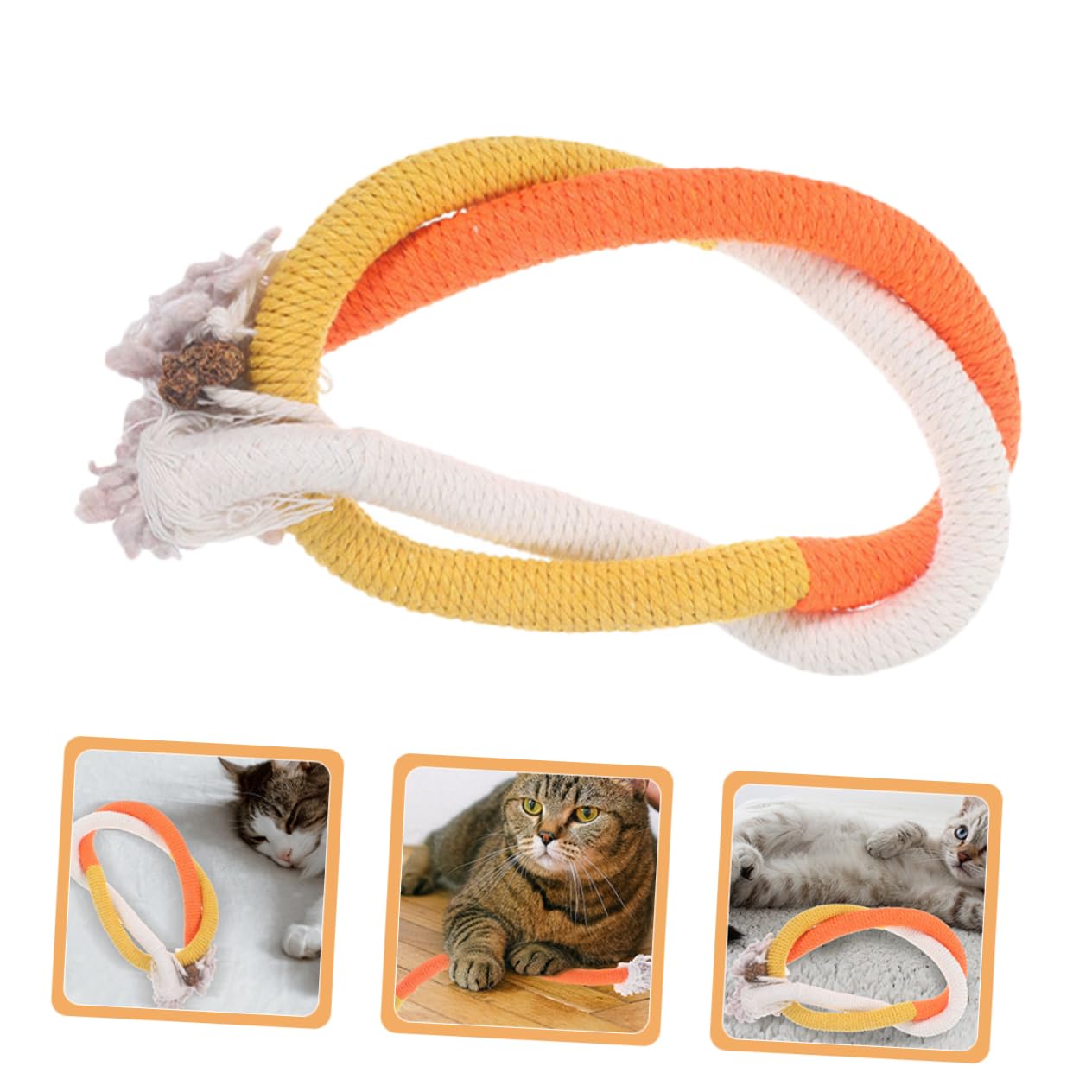YARNOW 15 Piezas De Cuerda para Masticar Gatos Juguetes para Masticar Juguetes para Gatos Resistentes A Las Mordeduras Juguetes para Juguetes De Cuerda De Algodón para