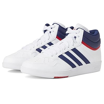 adidas Kids Hoops 4.0 Mid Top Basketball Shoes (Big Kid) Kids Shoes White/Dark Blue/Team Victory Red