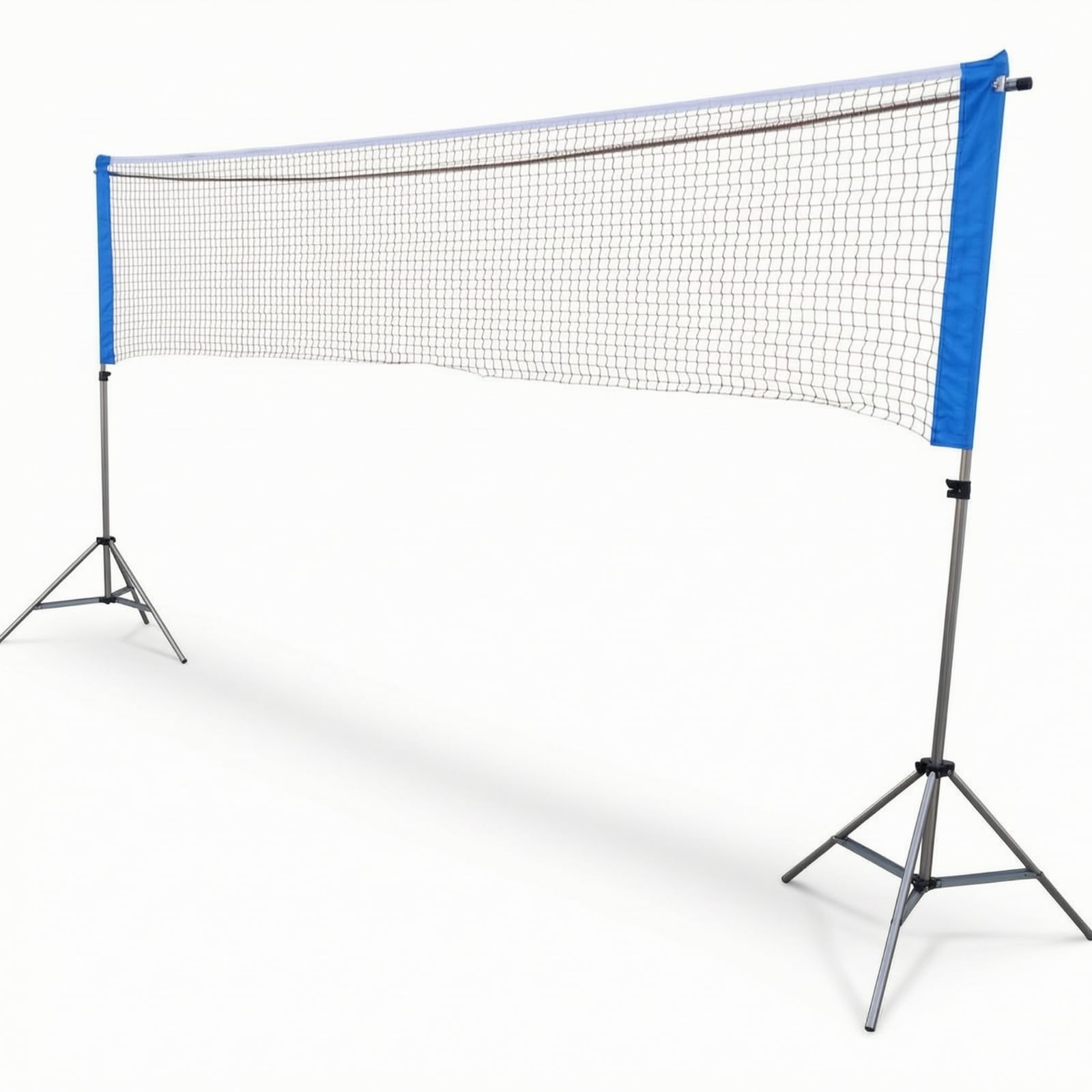 Rete da Badminton Portatile Rete Supporto Piedistallo Montaggio Senza Attrezzi Acciaio Inossidabile Solido con Borsa Adatta per Sport Tennis Pallavolo