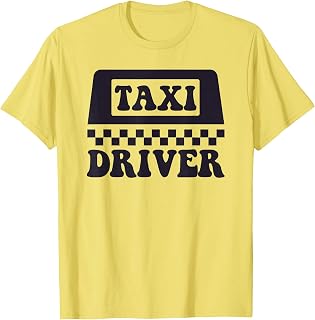 Yellow Taxi Costume Halloween Funny Taxi Driver Men T-Shirt