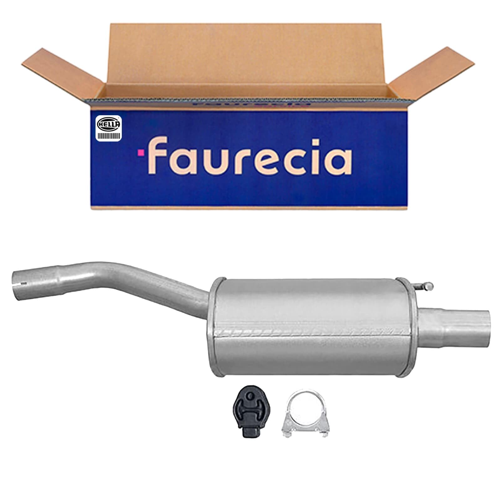 HELLA 8LD 366 030-031 Tłumik końcowy - Easy2Fit® Kit - z tyłu - jednoczęściowy - Komplet z elementami do montażu