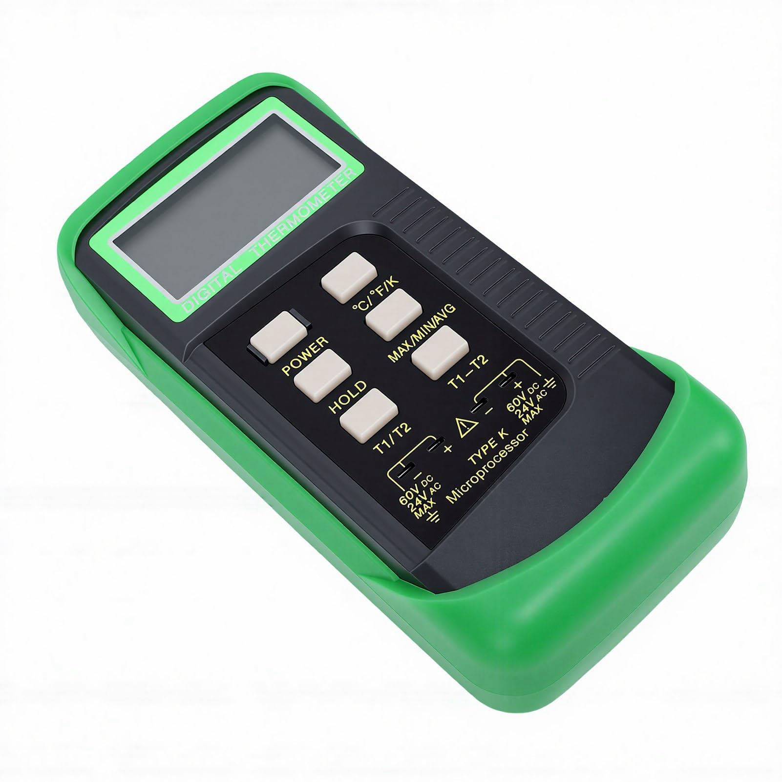Eujgoov Termometro a Termocoppia Tipo K Tester a Doppio Canale con 2 Sonde 2 Clip Mantenimento Massimo Minimo Medio da -58°F a 2498°F per HVAC Alimentare Industriale Automotive
