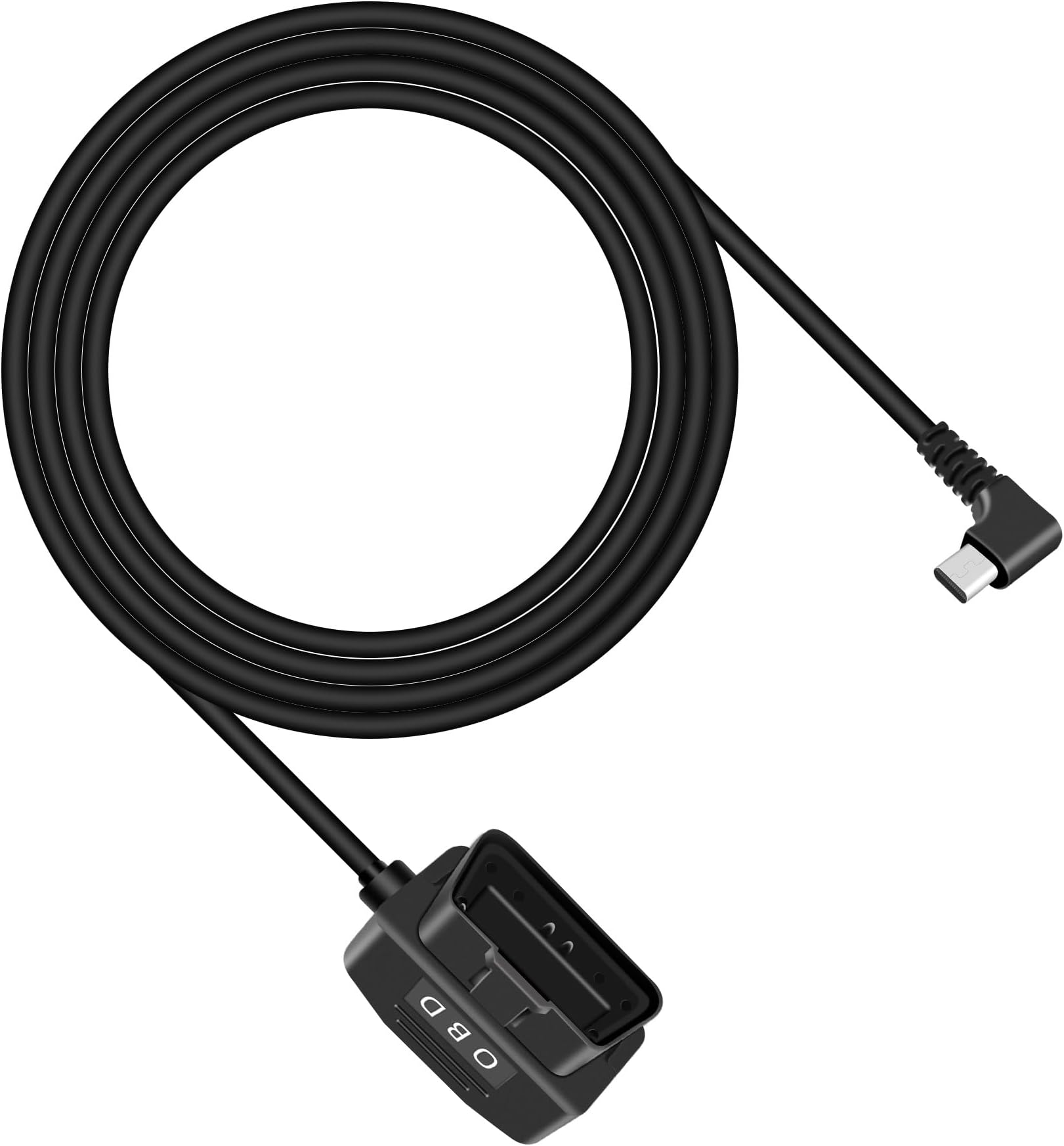 RIIEYOCA OBD Power Cable for Dash Cam,Right Angle USB C to OBD-II Hardwire kit Adapter with Switch Button Connector, 24 Hours Surveillance Mode/Acc Mode (11.5FT/3.5M)