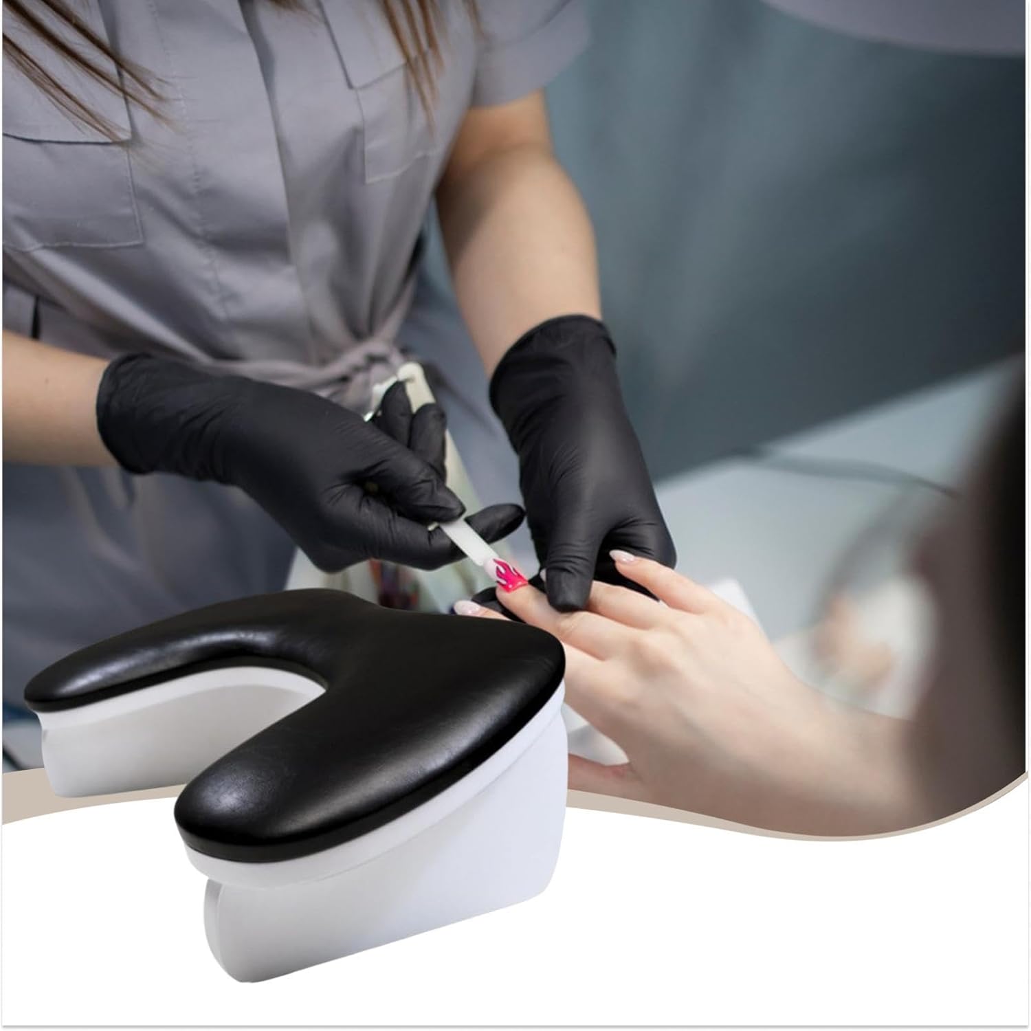 Generic Manicure Arm Rest, Non-slip Base, Practical And Stable, Ideal for Nail Salons. Essential Accessories, Black