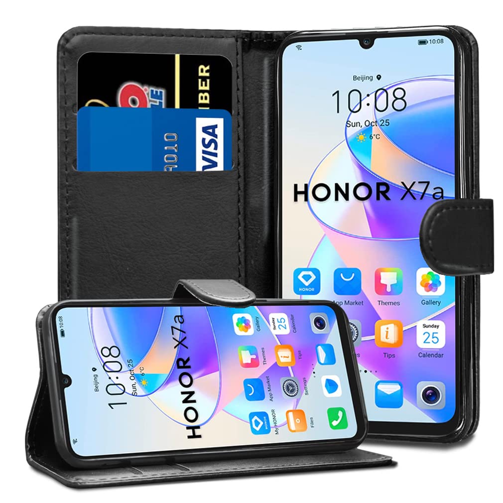 GAPlus PU Leather Flip Cover Wallet Case For Honor X7a Card Holder Magnetic Kickstand Black - Image 2