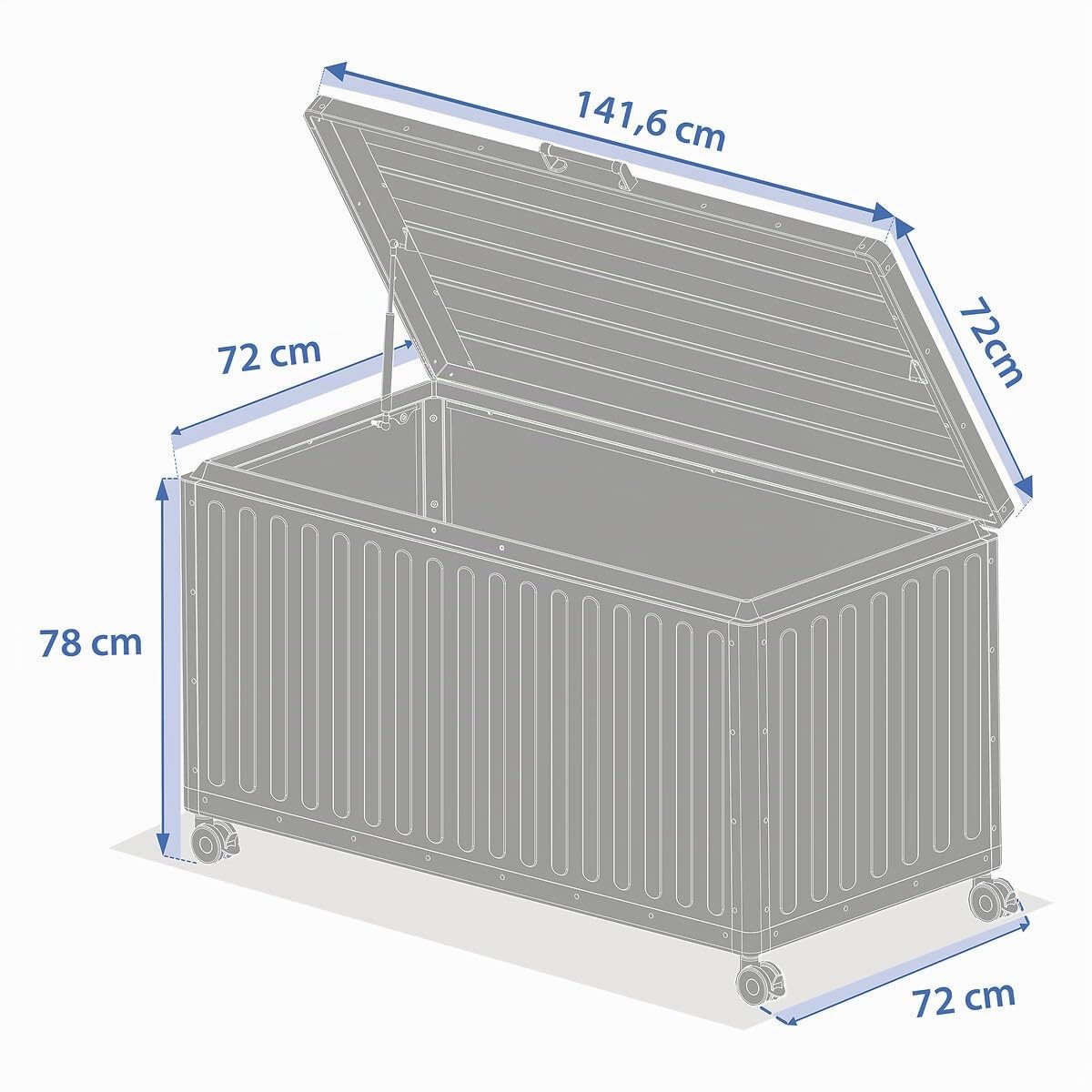 Hespéride - Coffre de rangement edenio argile m 141,6 x 72 x 78cm en aluminium