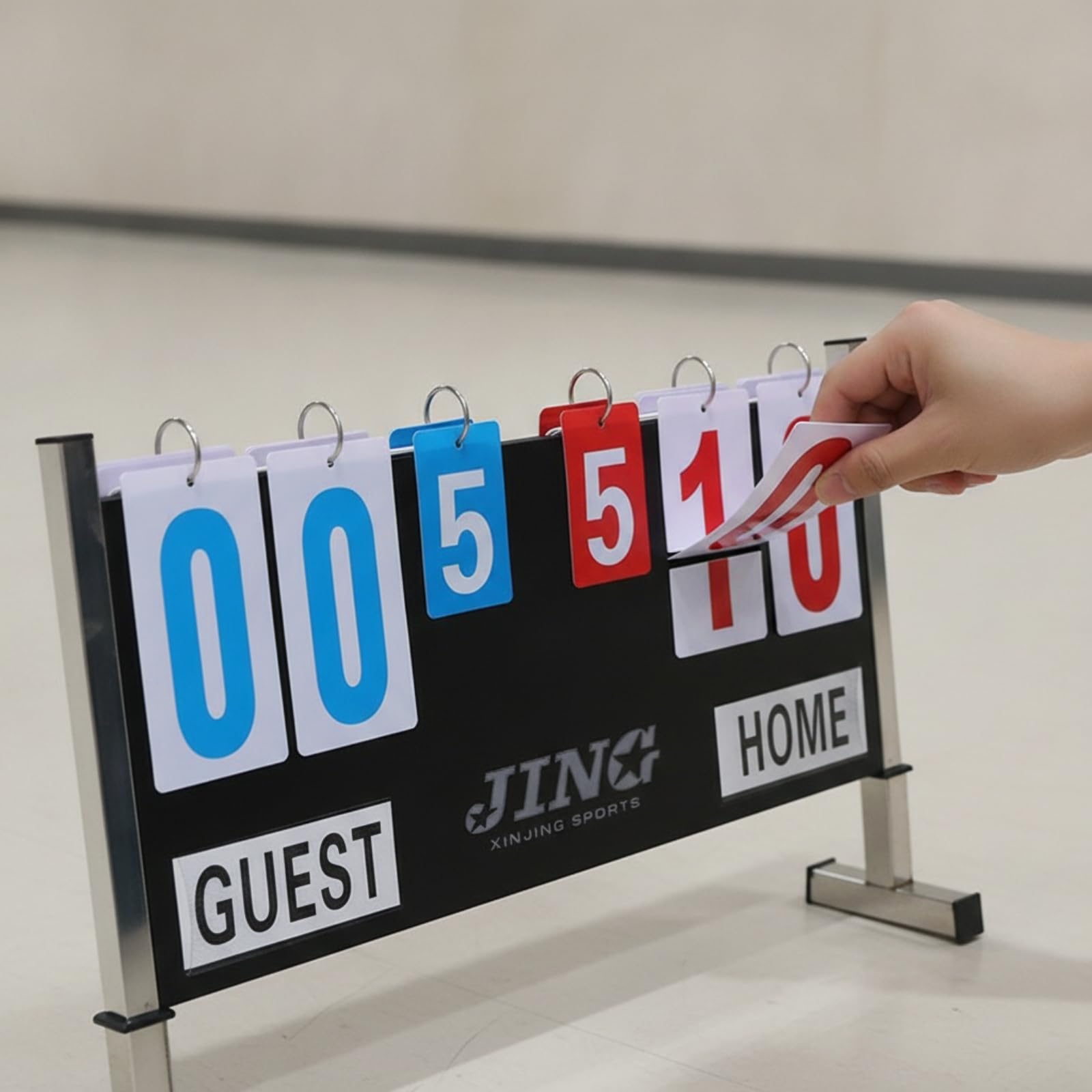 Tabellone Segnapunti Sportivo Manuale Pavimento Tabellone Punteggio Segnapunti da Terra Numeri Extra Grandi Facili da Vedere Piedi Base Stabili Metallo Adatto per Palestre Scuole Tornei Partite